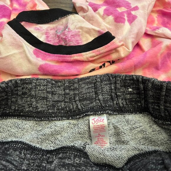 Girls Justice Matching Crop Shirt and Short Size Large - Picture 2 of 3